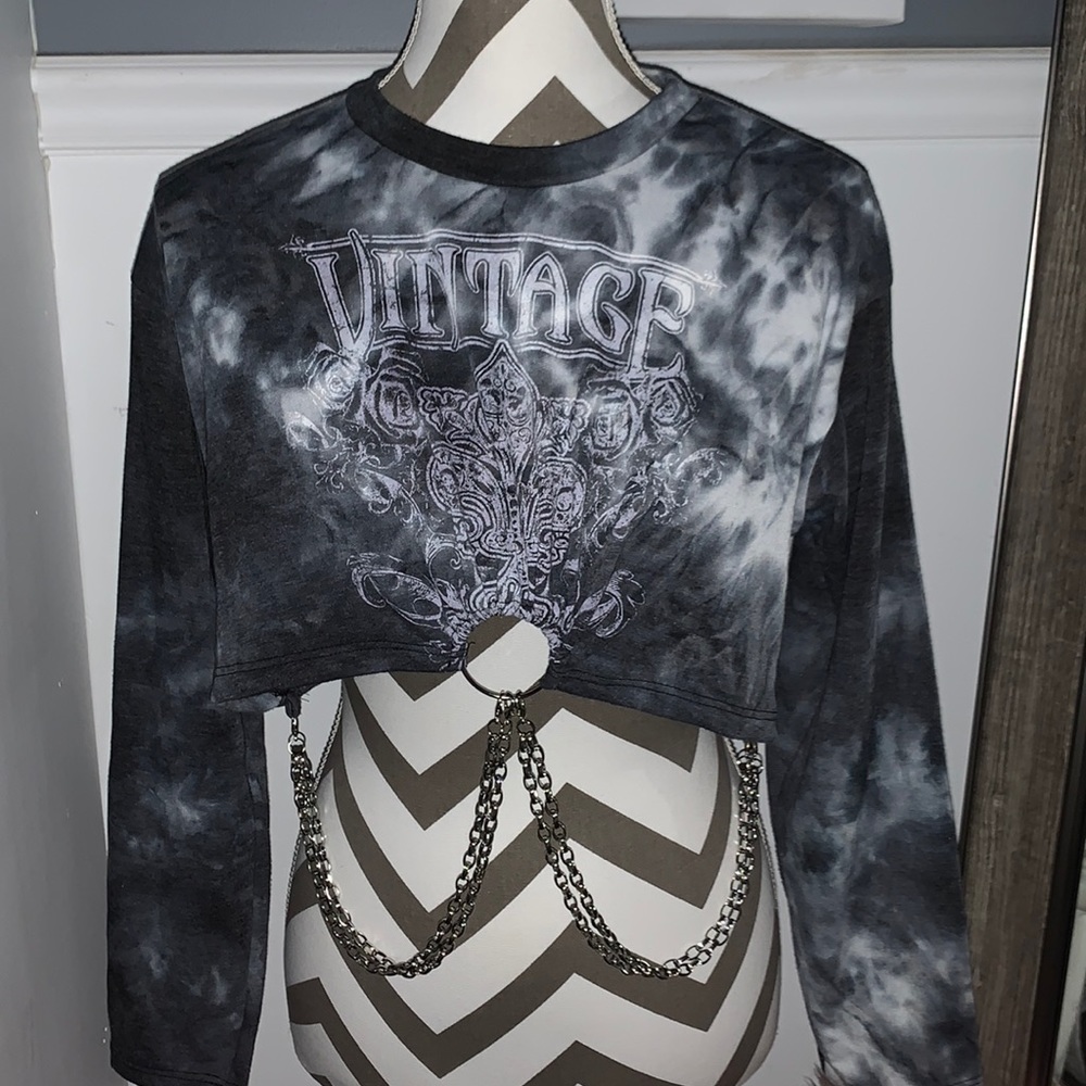 gray tie die shirt